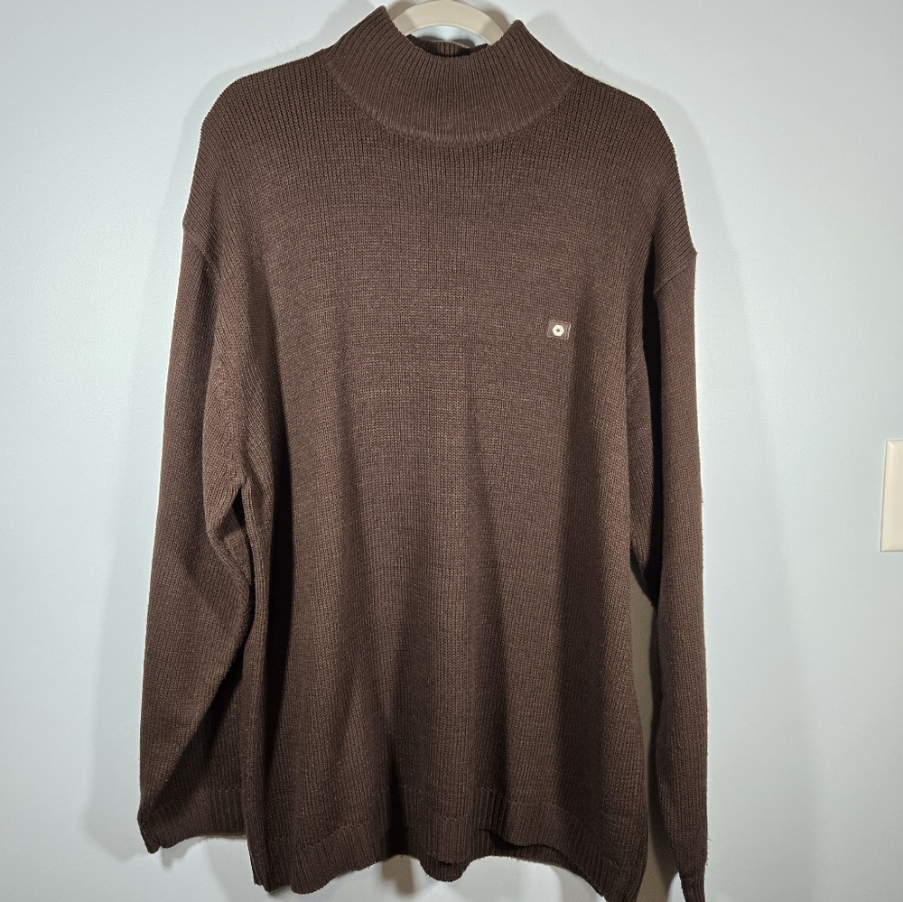 Vintage South Pole Brown Mock Neck‎ Sweater Men’s XL Y2K Streetwear